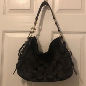 Black Signature Coach Shoulder Bag